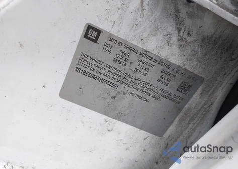 2017 Chevrolet Cruze Lt Auto from USA, damaged, VIN 3G1BE5SMXHS556501